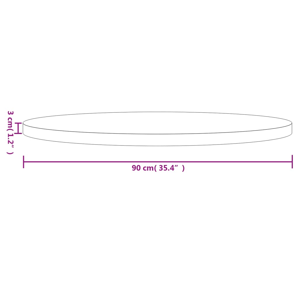 vidaXL Tablero de mesa redondo madera maciza de pino blanco Ø90x3 cm