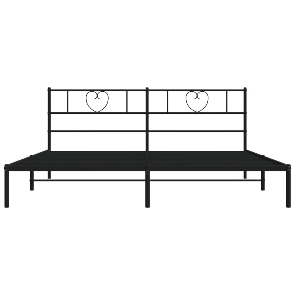 vidaXL Estructura cama sin colchón con cabecero metal negro 193x203 cm