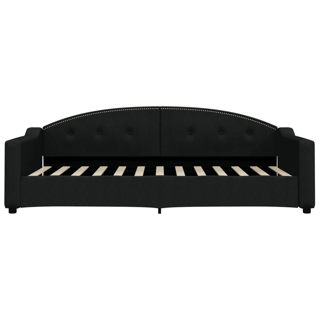 vidaXL Sofá cama con colchón tela negro 90x200 cm