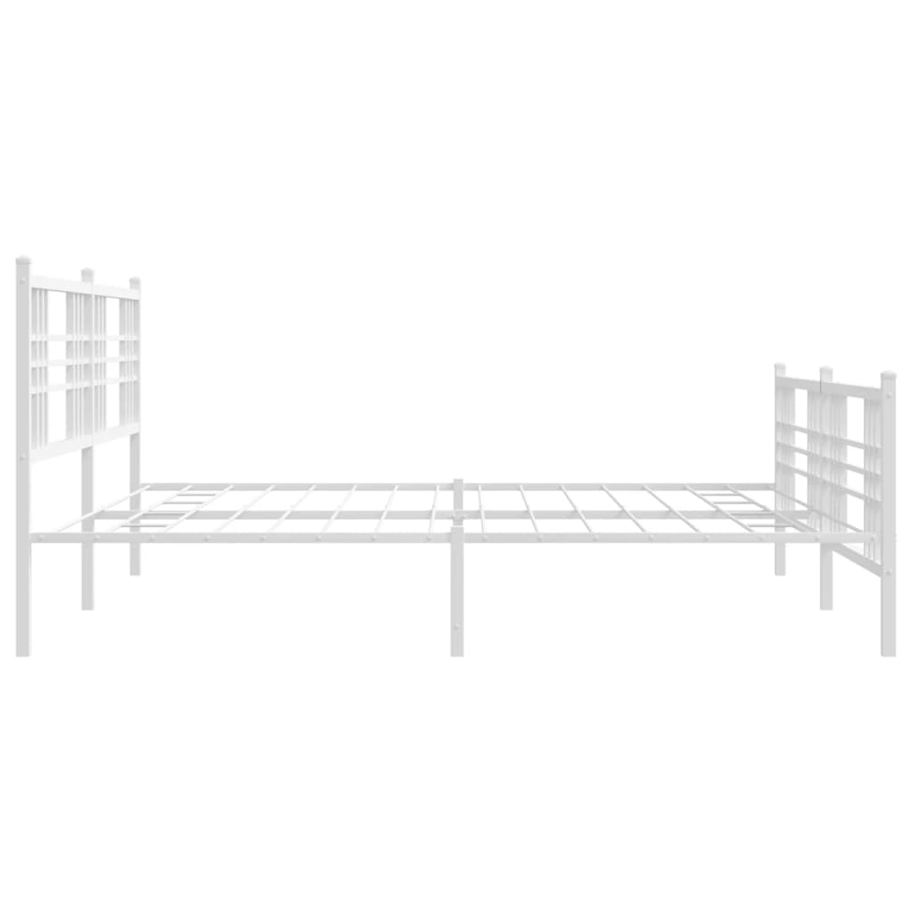 vidaXL Estructura cama sin colchón con estribo metal blanco 193x203 cm