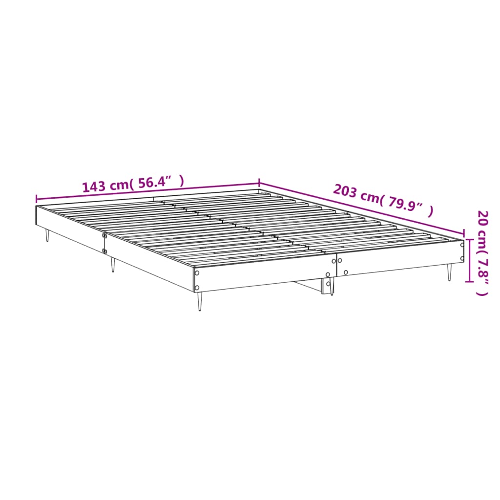 vidaXL Estructura de cama madera de ingeniería gris Sonoma 140x200 cm