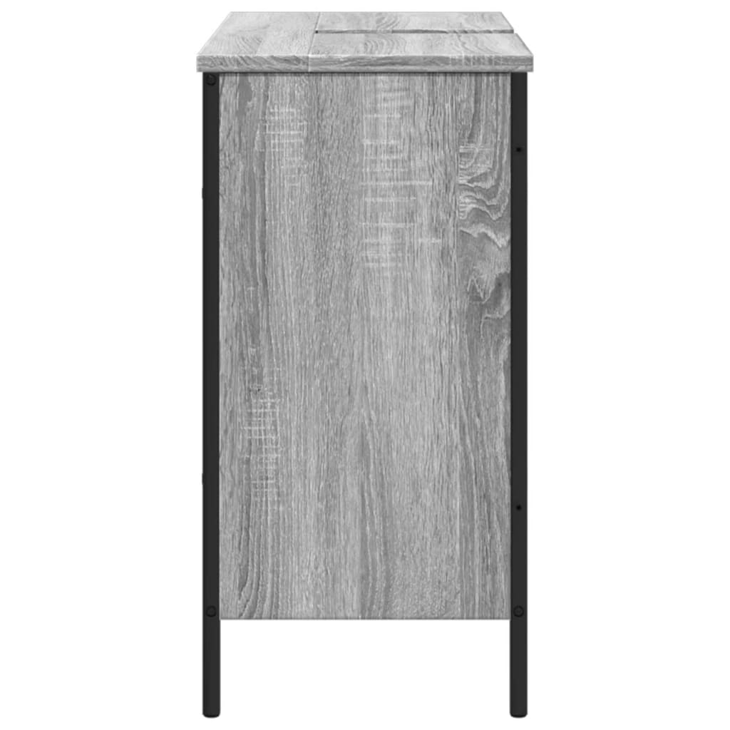 vidaXL Armario lavabo baño madera ingeniería gris Sonoma 80x30x60 cm