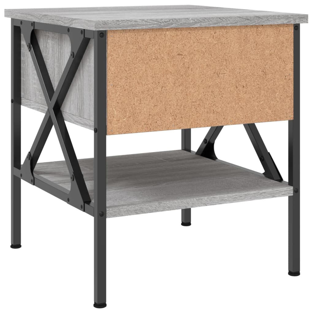 vidaXL Mesita de noche 2 uds madera ingeniería gris Sonoma 40x42x45 cm