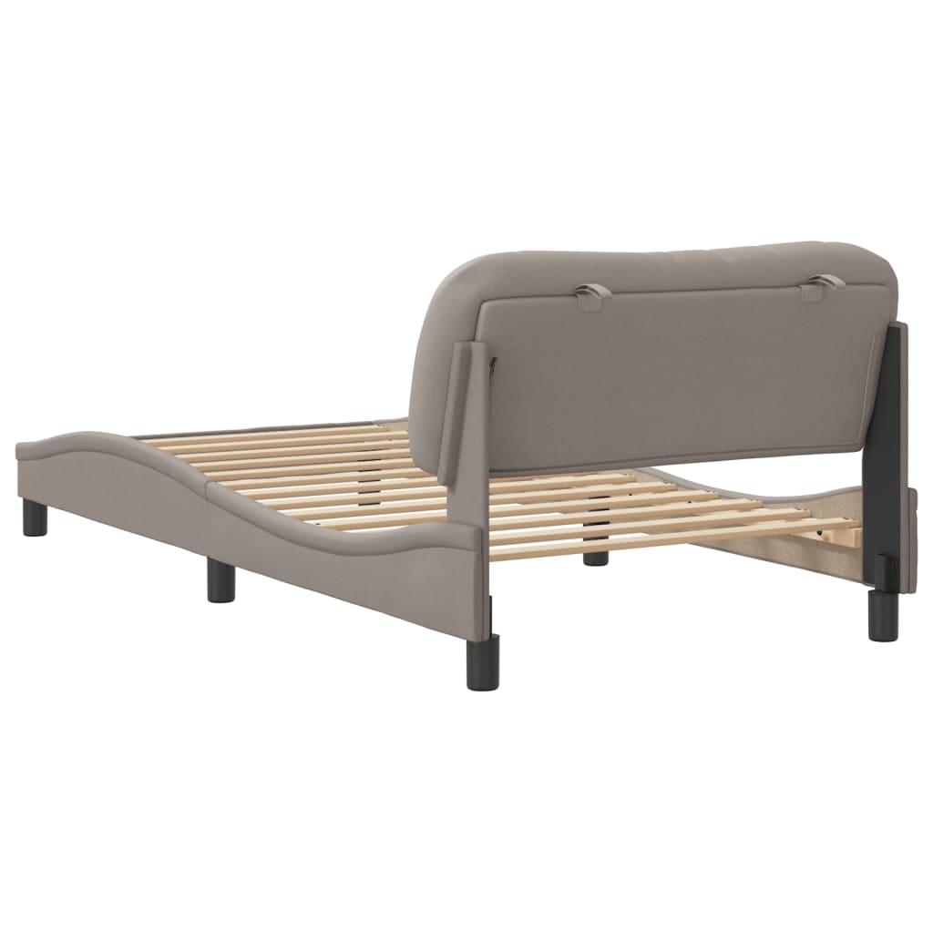 vidaXL Estructura de cama sin colchón tela gris taupe 100x200 cm