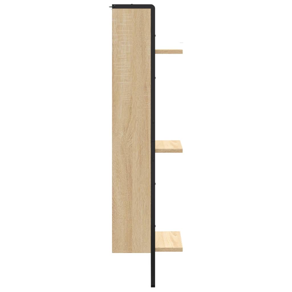 vidaXL Estantería de pared 3 niveles madera roble Sonoma 30x25x100 cm