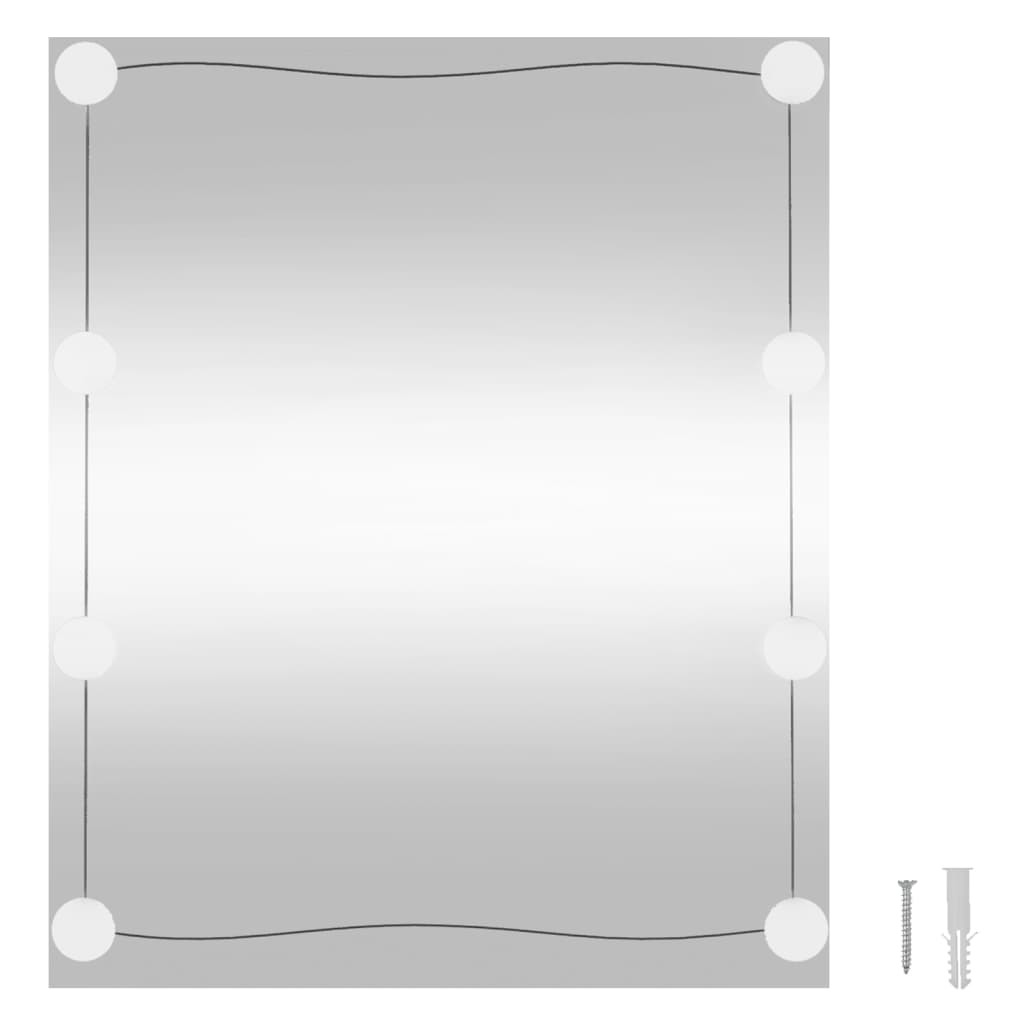 vidaXL Espejo de pared rectangular con luces LED vidrio 50x60 cm