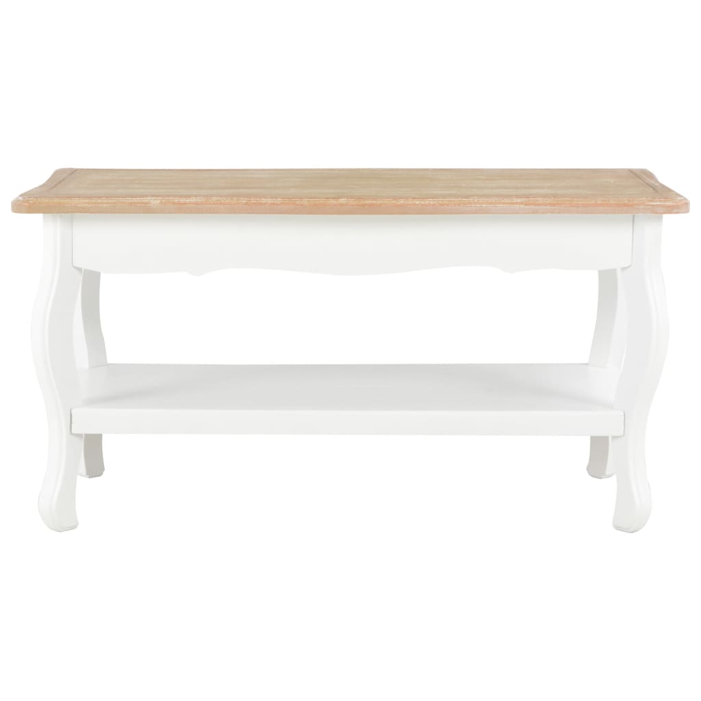 vidaXL Mesa de centro madera maciza pino blanco marrón 87,5x42x44 cm