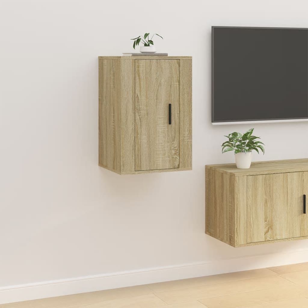 vidaXL Muebles para TV de pared 2 uds roble Sonoma 40x34,5x60 cm