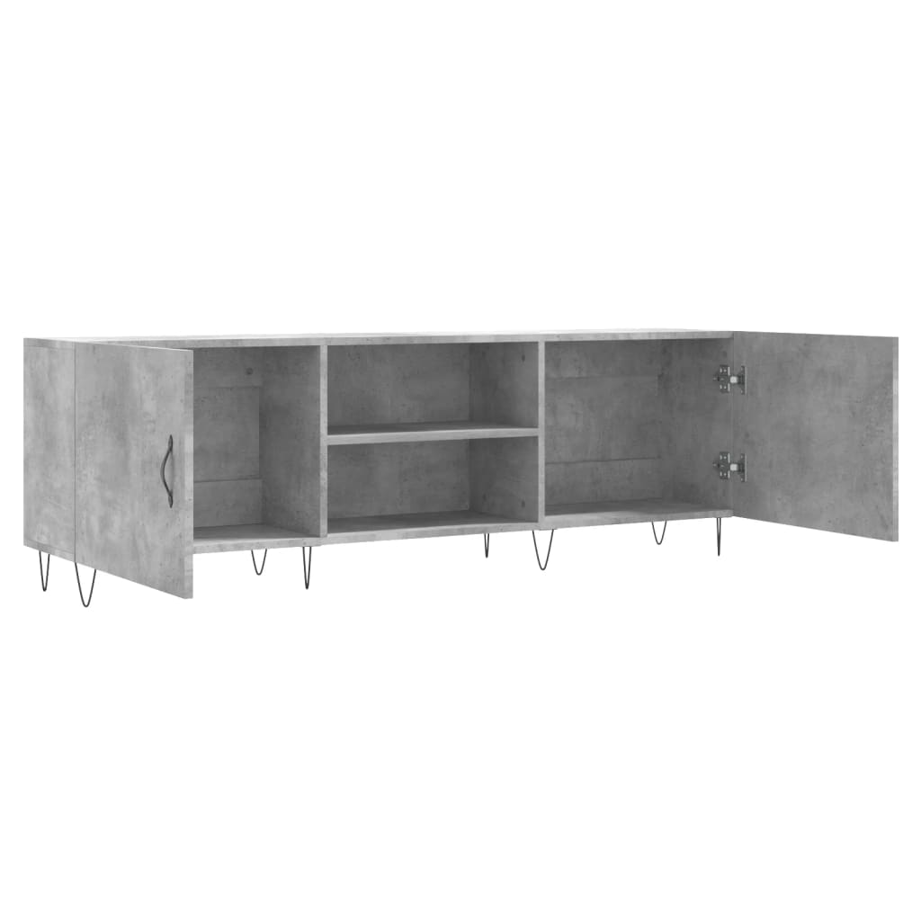 vidaXL Mueble de TV madera de ingeniería gris hormigón 150x30x50 cm