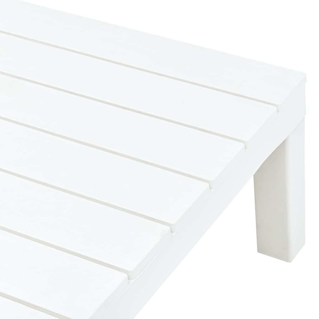 vidaXL Mesa de jardín de plástico blanco 78x78x31 cm