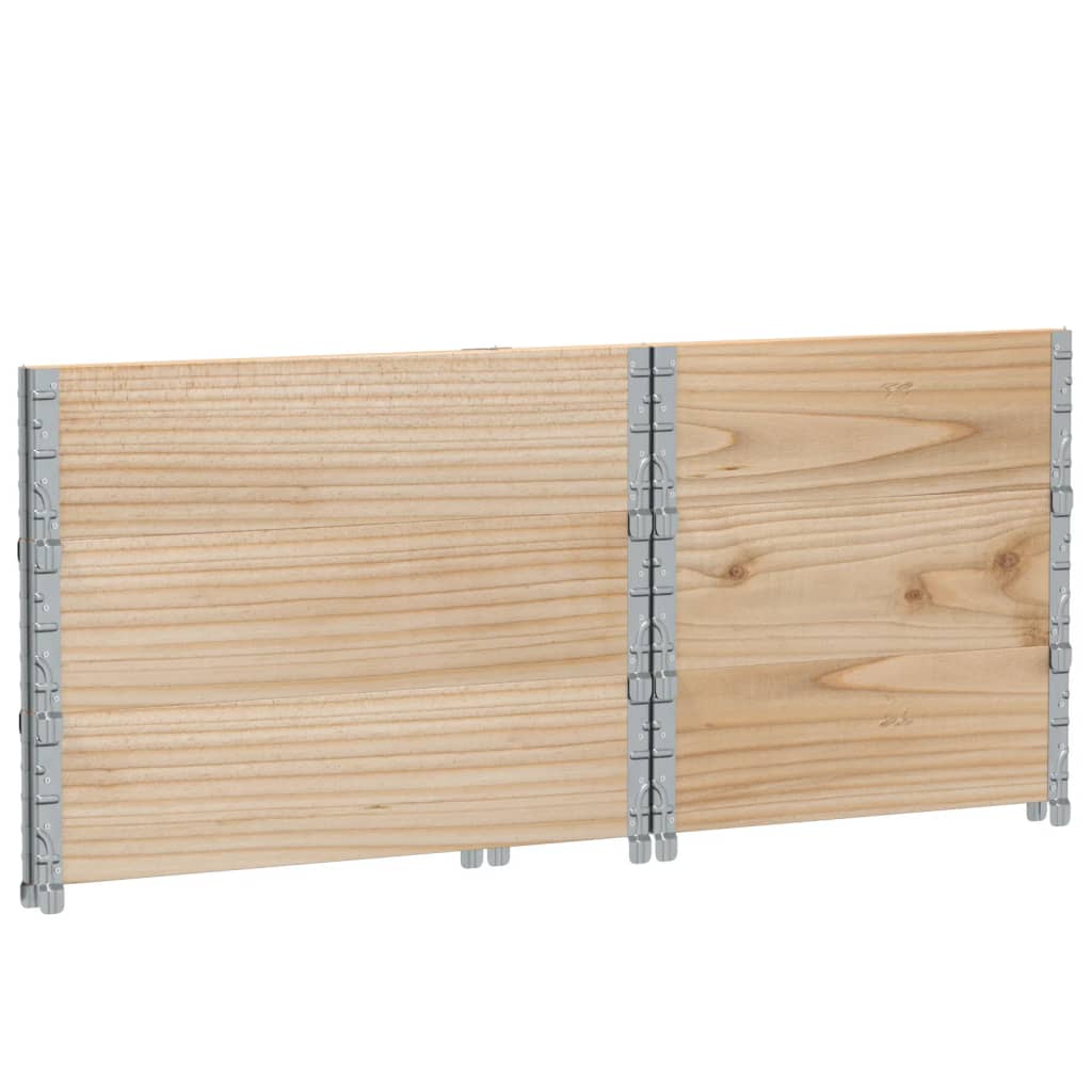 vidaXL Collares de palets 3 uds madera maciza de pino gris 100x50 cm