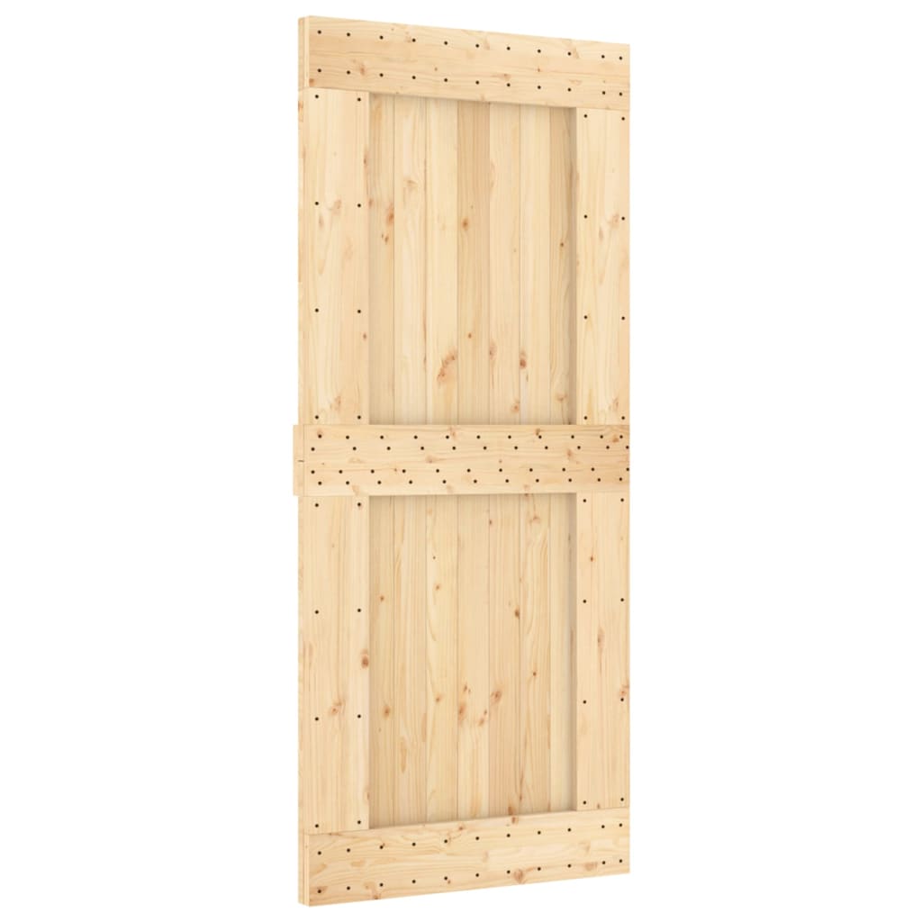 vidaXL Puerta corredera con herrajes madera maciza de pino 90x210 cm