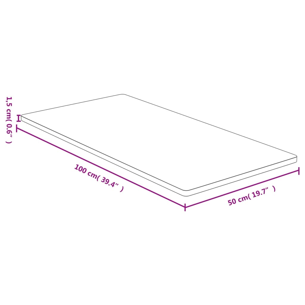 vidaXL Tablero de mesa de bambú 50x100x1,5 cm