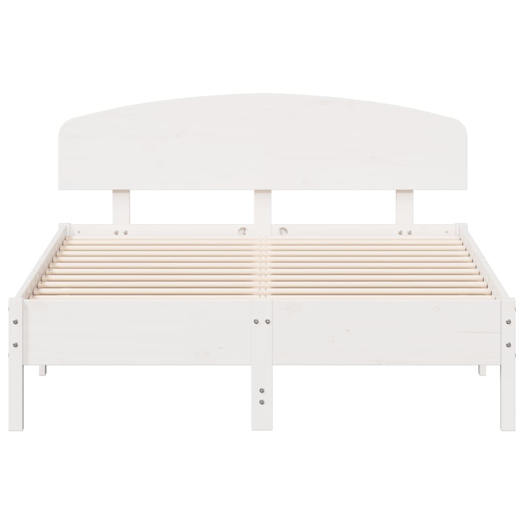 vidaXL Estructura de cama sin colchón madera de pino blanco 135x190 cm