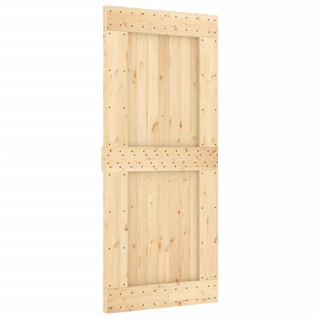 vidaXL Puerta corredera con herrajes madera maciza de pino 90x210 cm