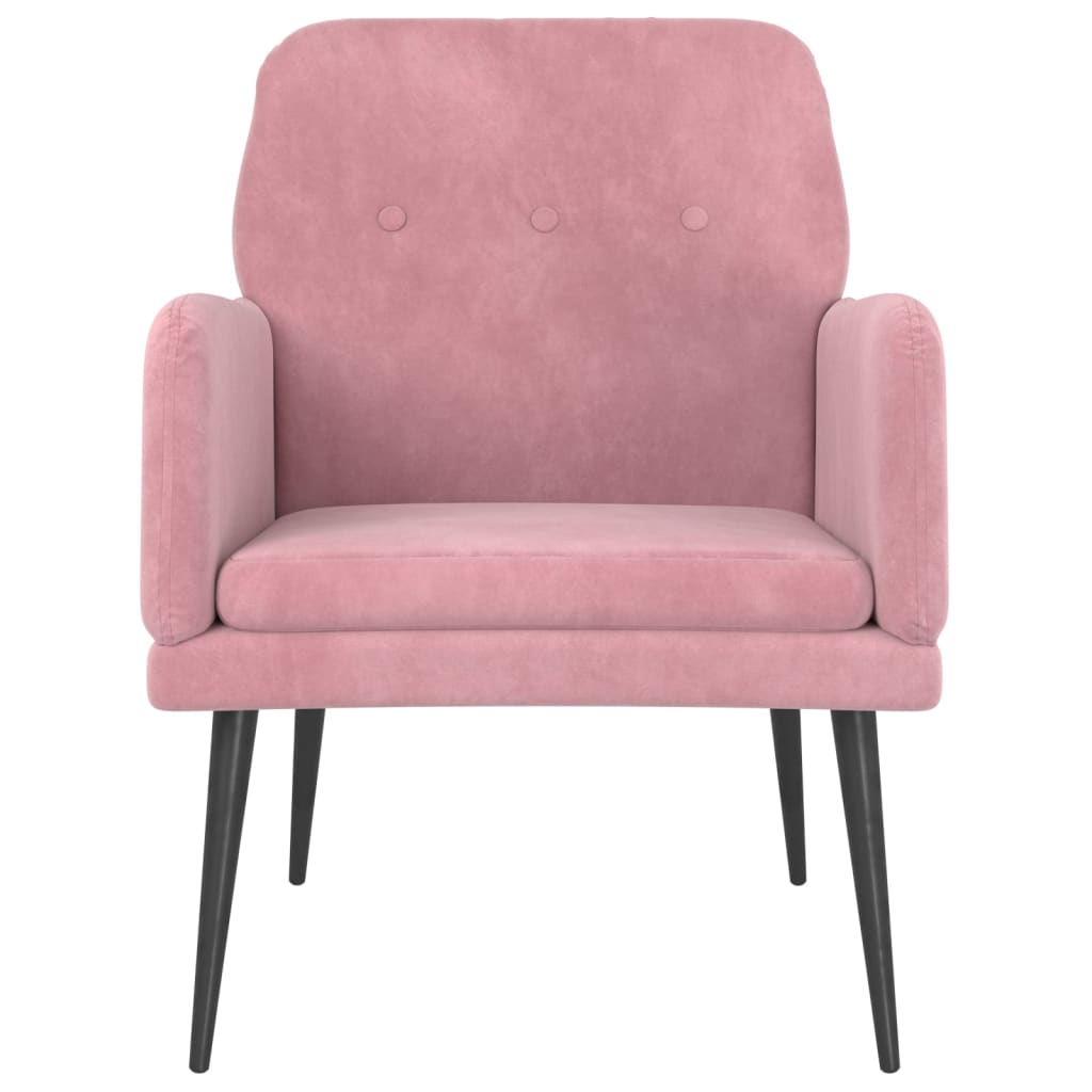 vidaXL Sillón de terciopelo rosa 62x79x79 cm