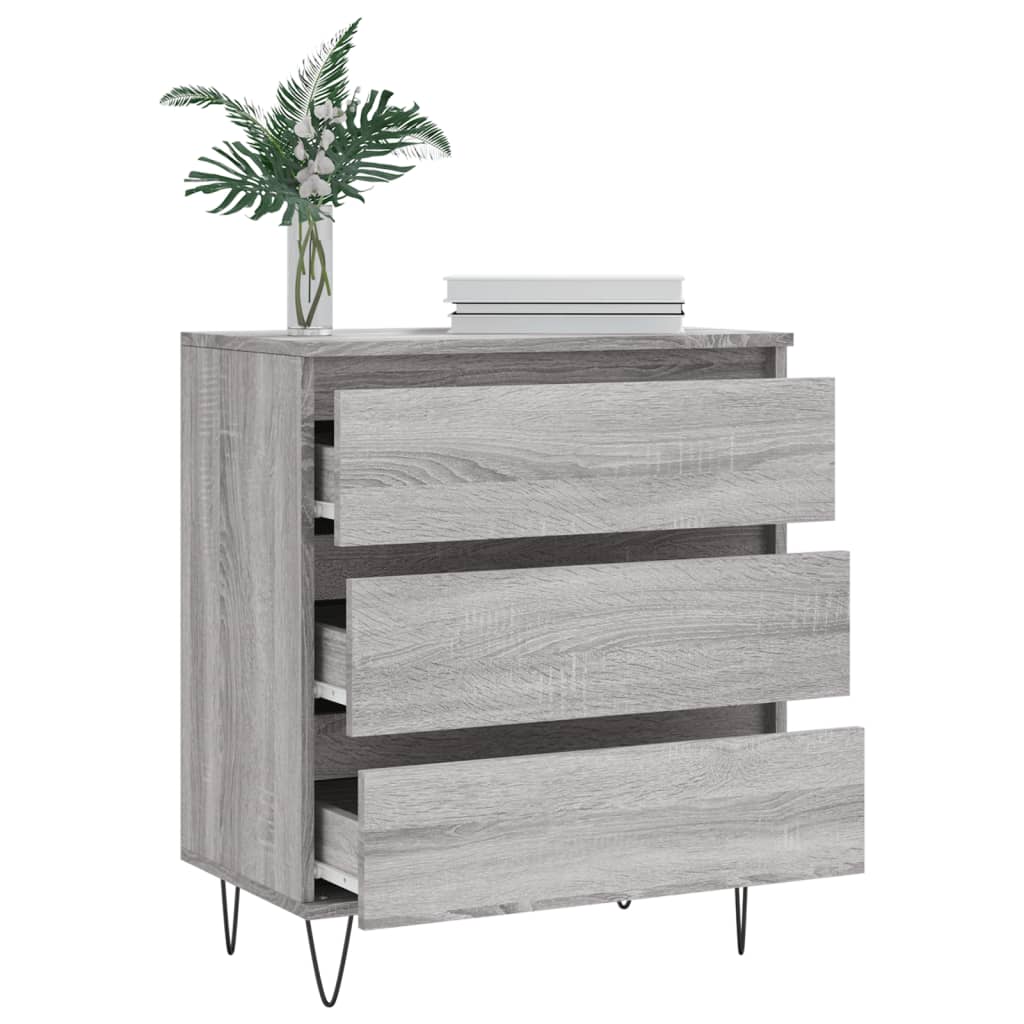 vidaXL Aparador de madera contrachapada gris Sonoma 60x35x70 cm