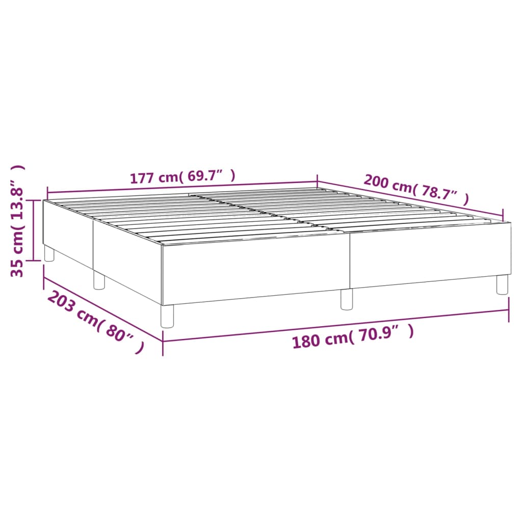 vidaXL Estructura de cama de cuero sintético blanco 180x200 cm