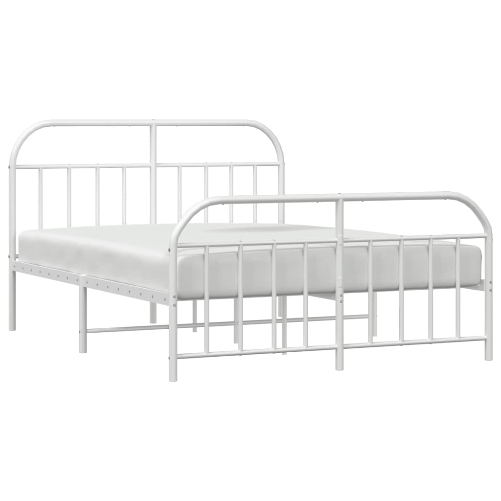 vidaXL Estructura cama sin colchón con estribo metal blanco 150x200 cm