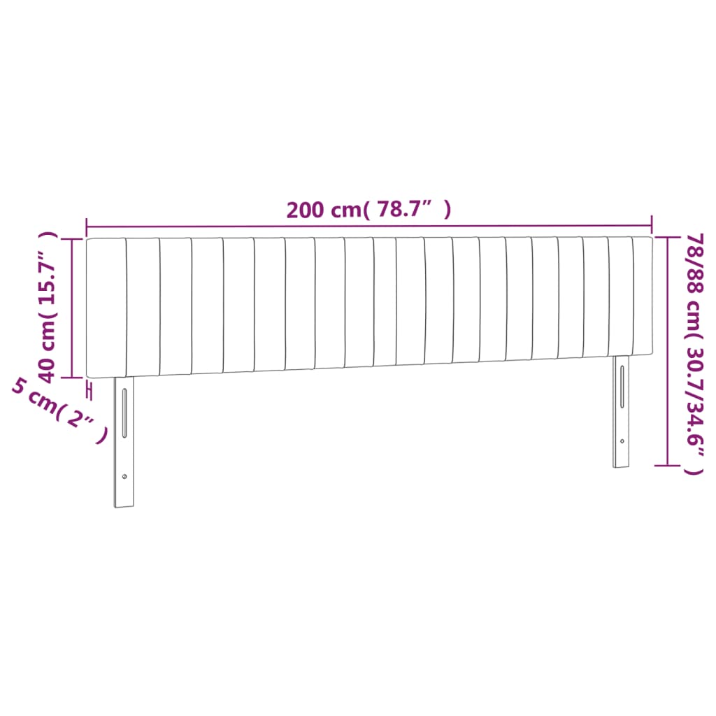 vidaXL Cabecero con LED de tela gris taupe 200x5x78/88 cm