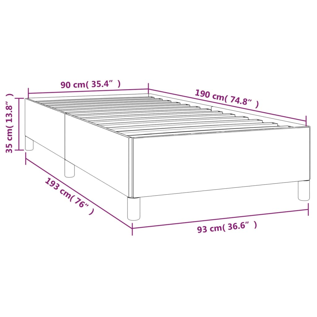 vidaXL Estructura de cama sin colchón tela verde 90x190 cm