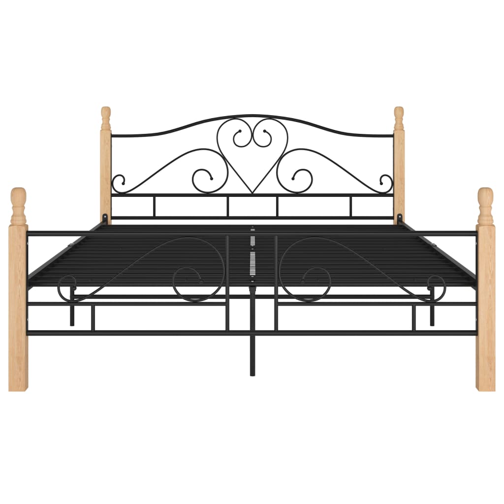 vidaXL Estructura cama con cabecero sin colchón metal negro 140x200 cm