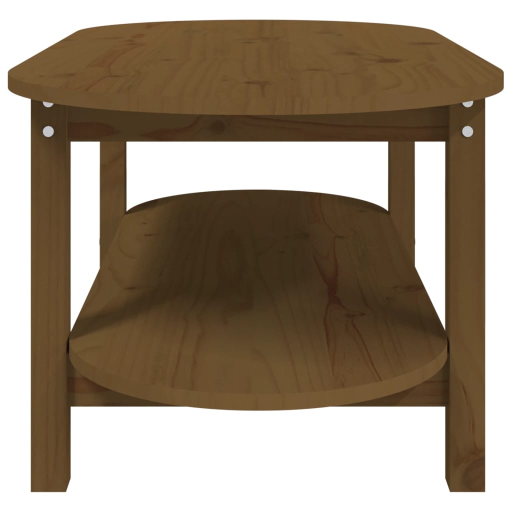 vidaXL Mesa de centro madera maciza de pino marrón miel 110x55x45 cm