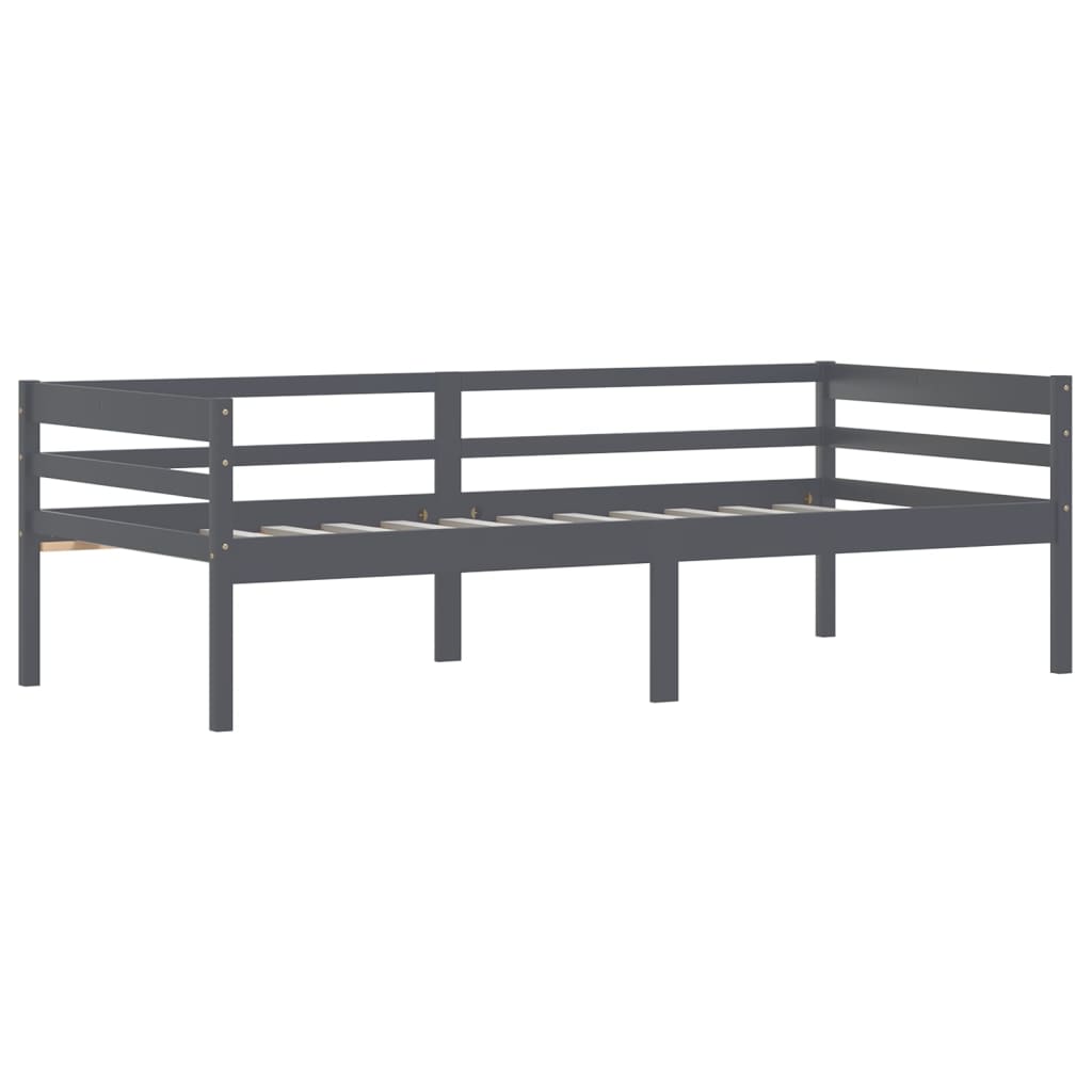 vidaXL Estructura cama sin colchón madera pino gris oscuro 90x200 cm