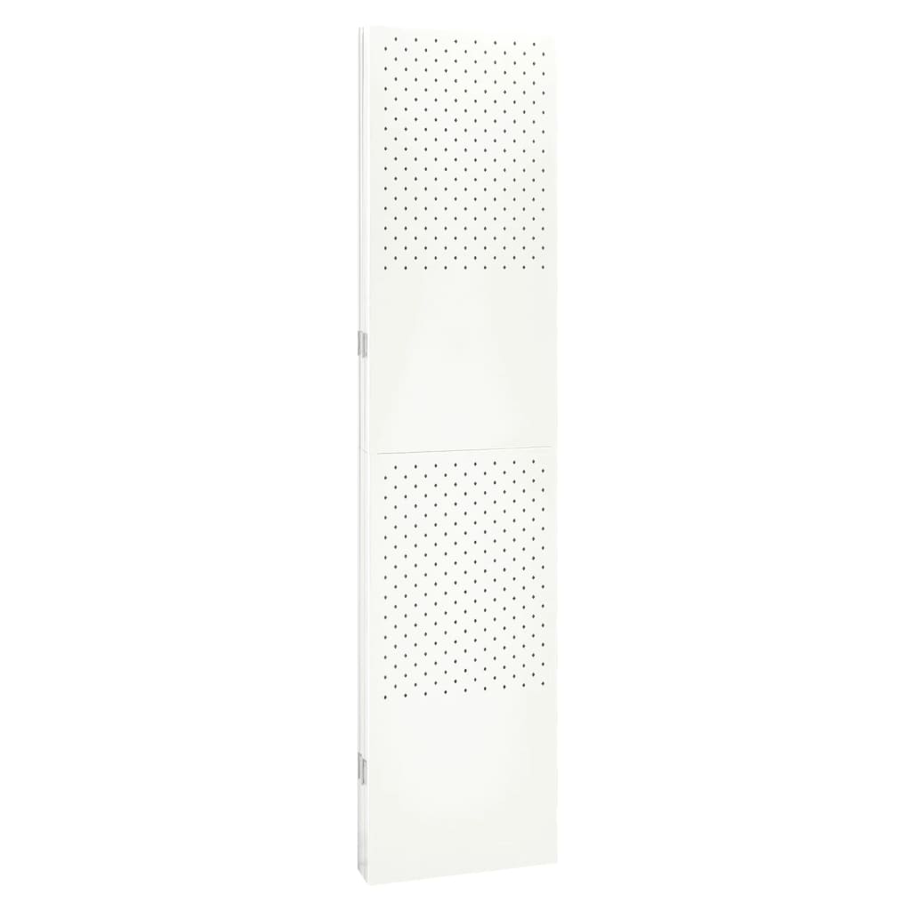 vidaXL Biombo divisor de 4 paneles acero blanco 160x180 cm