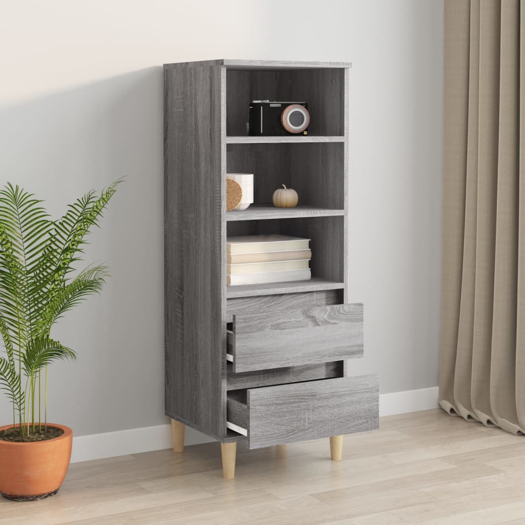 vidaXL Aparador alto madera contrachapada gris Sonoma 40x36x110 cm