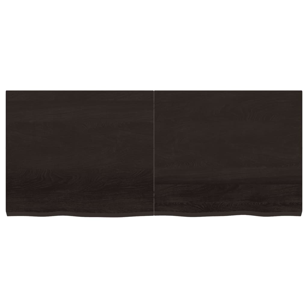 vidaXL Encimera de baño madera tratada marrón oscuro 140x60x(2-4) cm