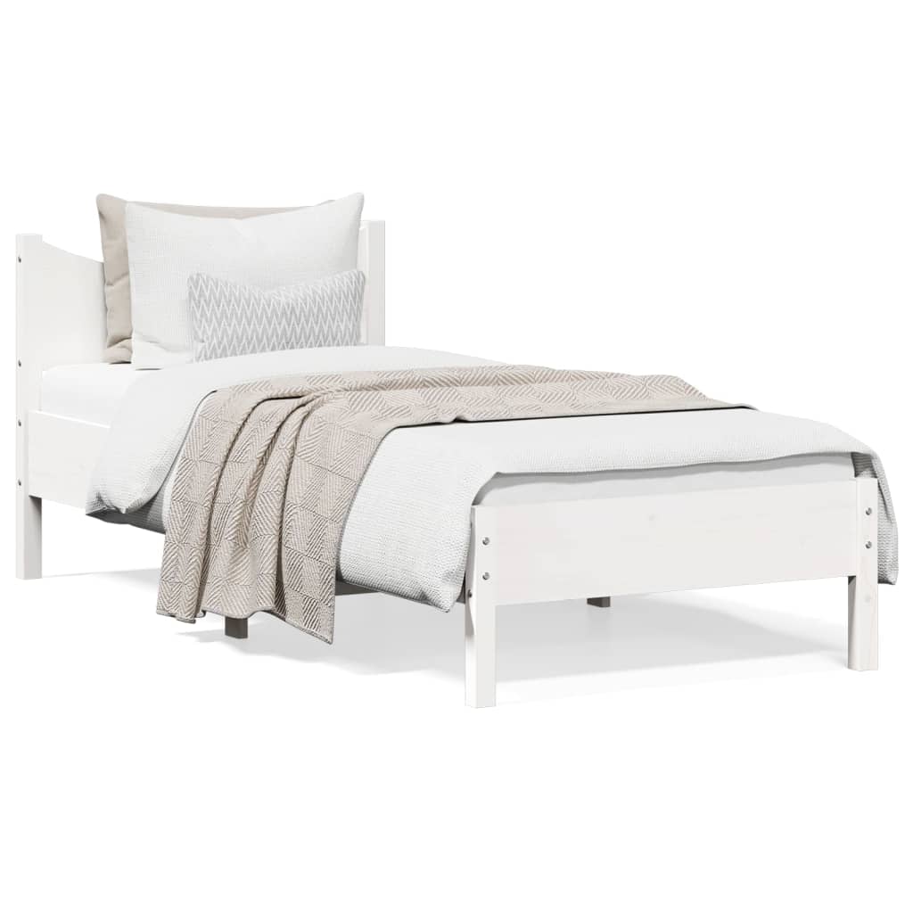 vidaXL Estructura de cama sin colchón madera de pino blanca 90x200 cm