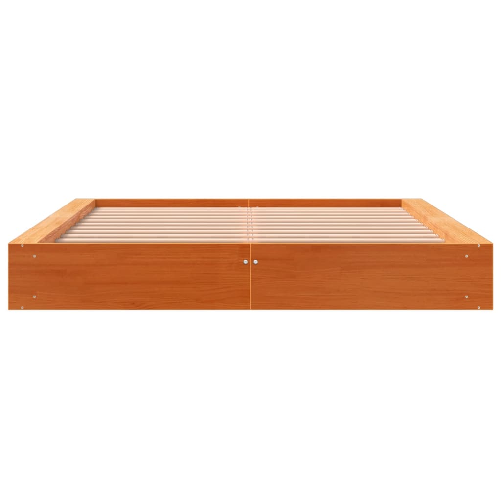 vidaXL Estructura de cama sin colchón madera maciza marrón 120x190 cm