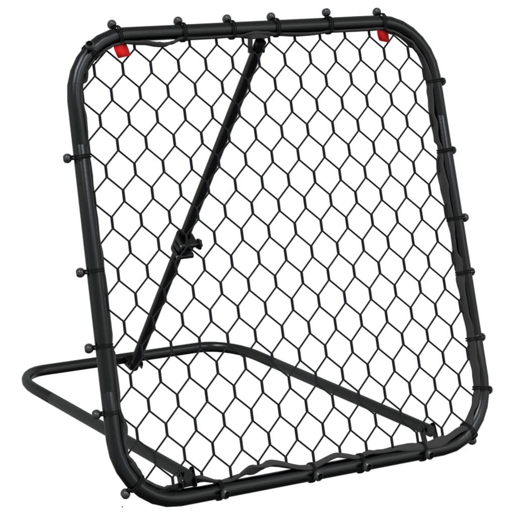 vidaXL Rebotador de fútbol ajustable acero negro 84x73x60-80 cm