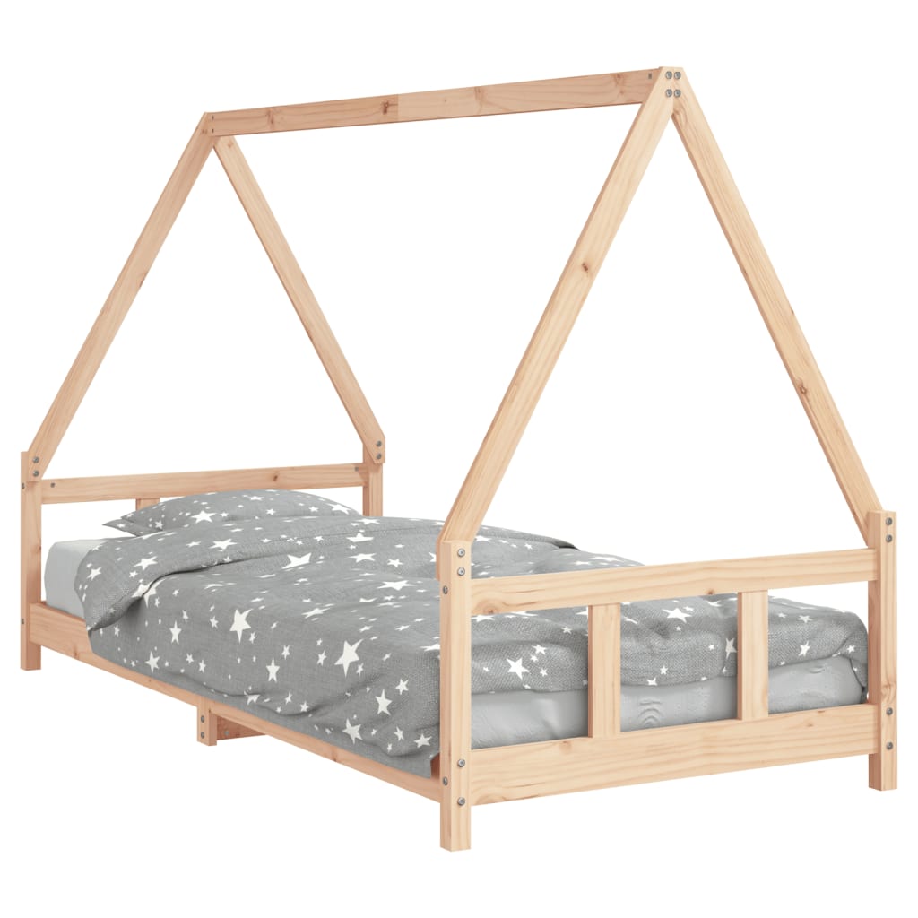 vidaXL Estructura de cama para niños madera maciza de pino 90x200 cm