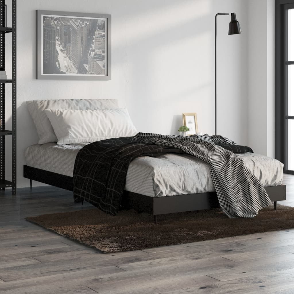 vidaXL Estructura de cama madera de ingeniería negra 90x200 cm