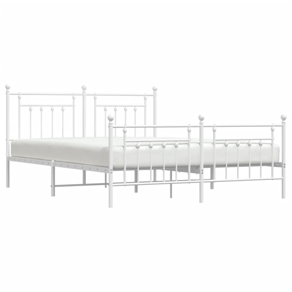 vidaXL Estructura cama sin colchón con estribo metal blanco 183x213 cm