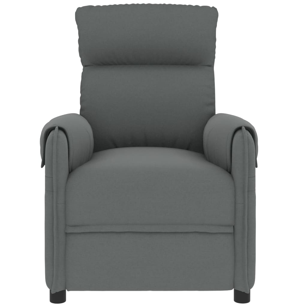 vidaXL Sillón de masaje elevable tela gris oscuro