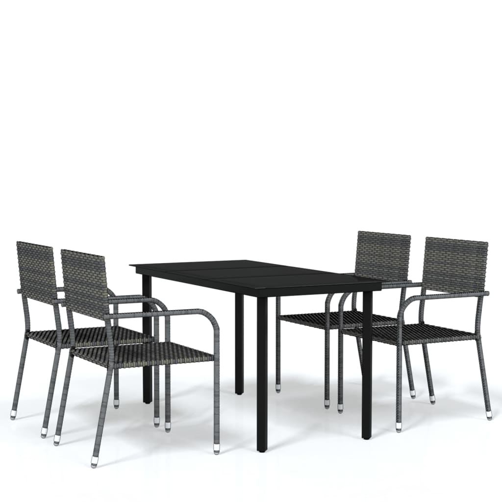 vidaXL Juego de comedor de jardín 5 piezas gris