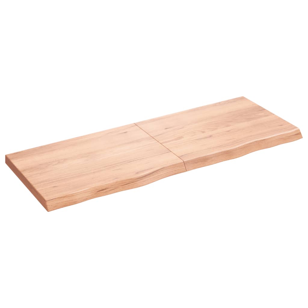 vidaXL Encimera baño madera maciza tratada marrón claro 160x60x(2-6)cm