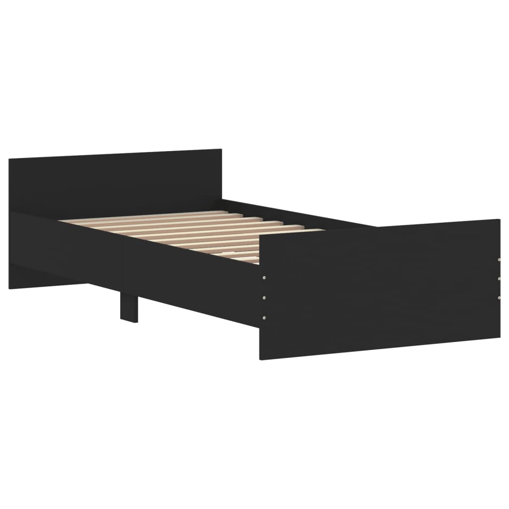 vidaXL Estructura de cama madera de ingeniería negra 90x200 cm