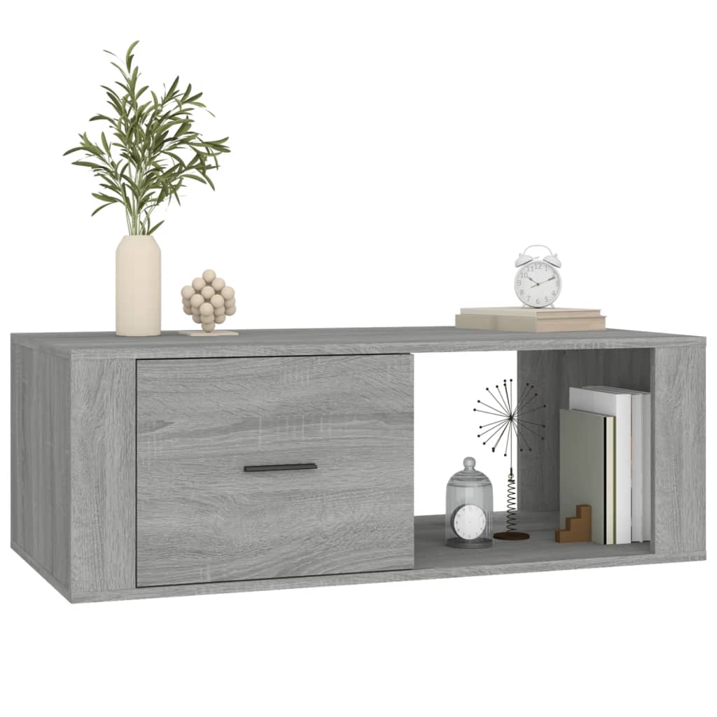 vidaXL Mesa de centro madera contrachapada gris Sonoma 100x50,5x35 cm