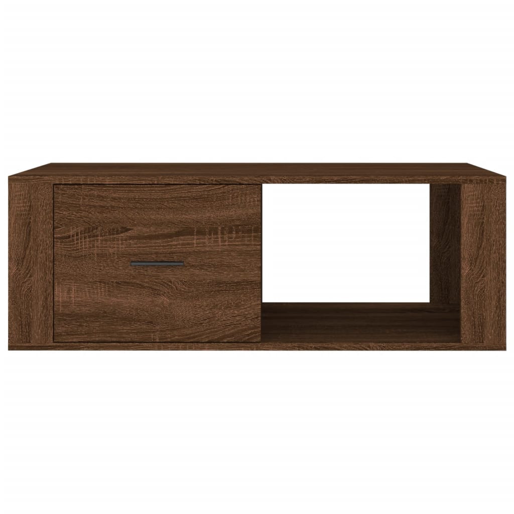 vidaXL Mesa de centro madera contrachapada marrón roble 100x50,5x35 cm