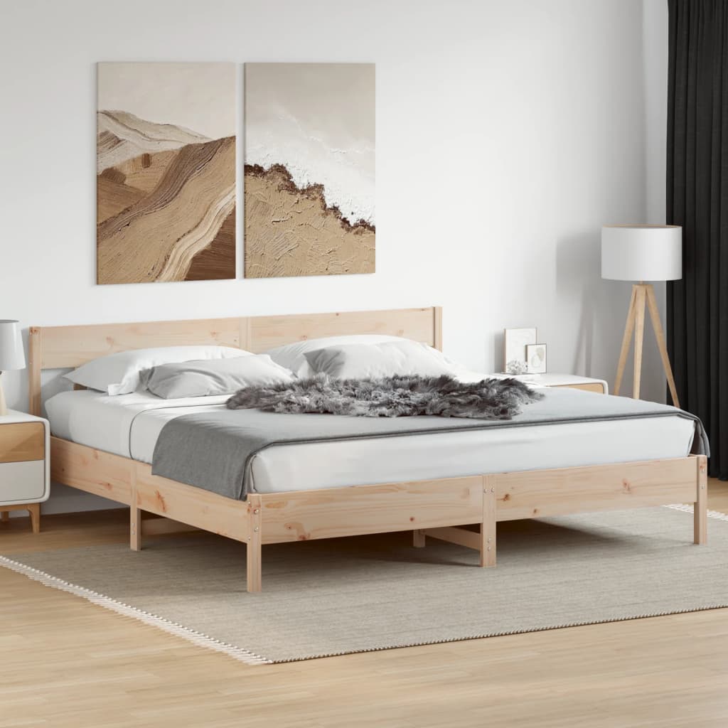 vidaXL Estructura de cama sin colchón madera maciza de pino 180x200 cm