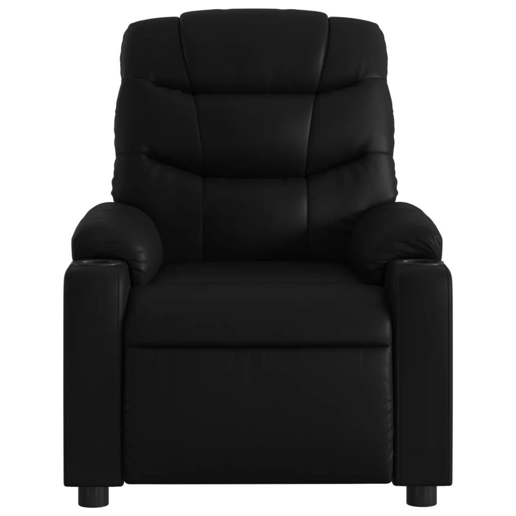 vidaXL Sillón de masaje reclinable eléctrico cuero sintético negro