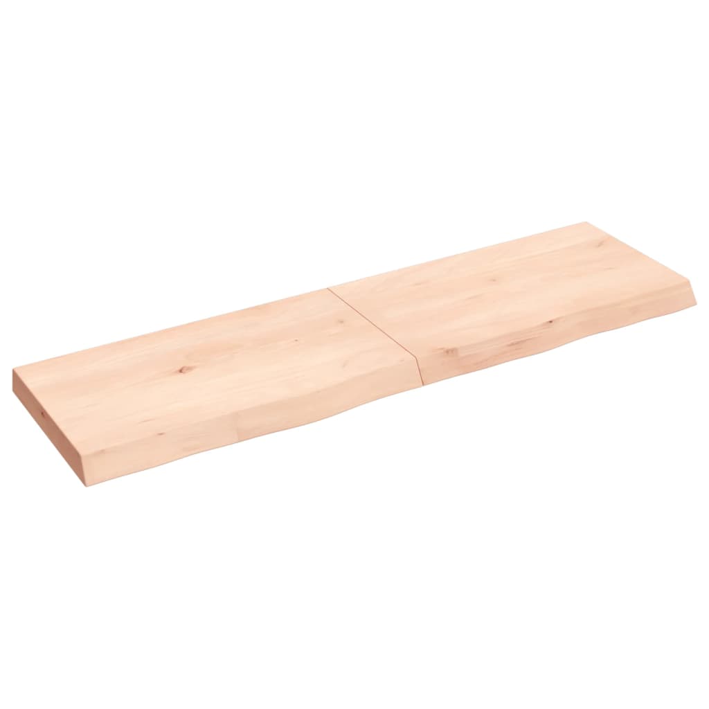 vidaXL Encimera de baño madera maciza sin tratar 140x40x(2-6) cm