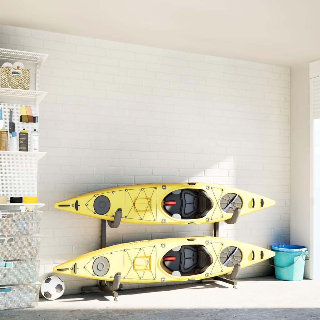 vidaXL Soporte para 2 kayaks acero 250x57x127,5 cm