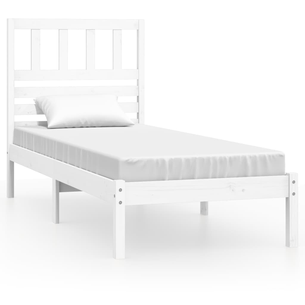 vidaXL Estructura de cama sin colchón madera maciza blanca 75x190 cm