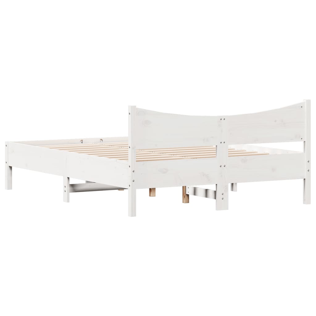 vidaXL Estructura de cama sin colchón madera de pino blanca 140x200 cm