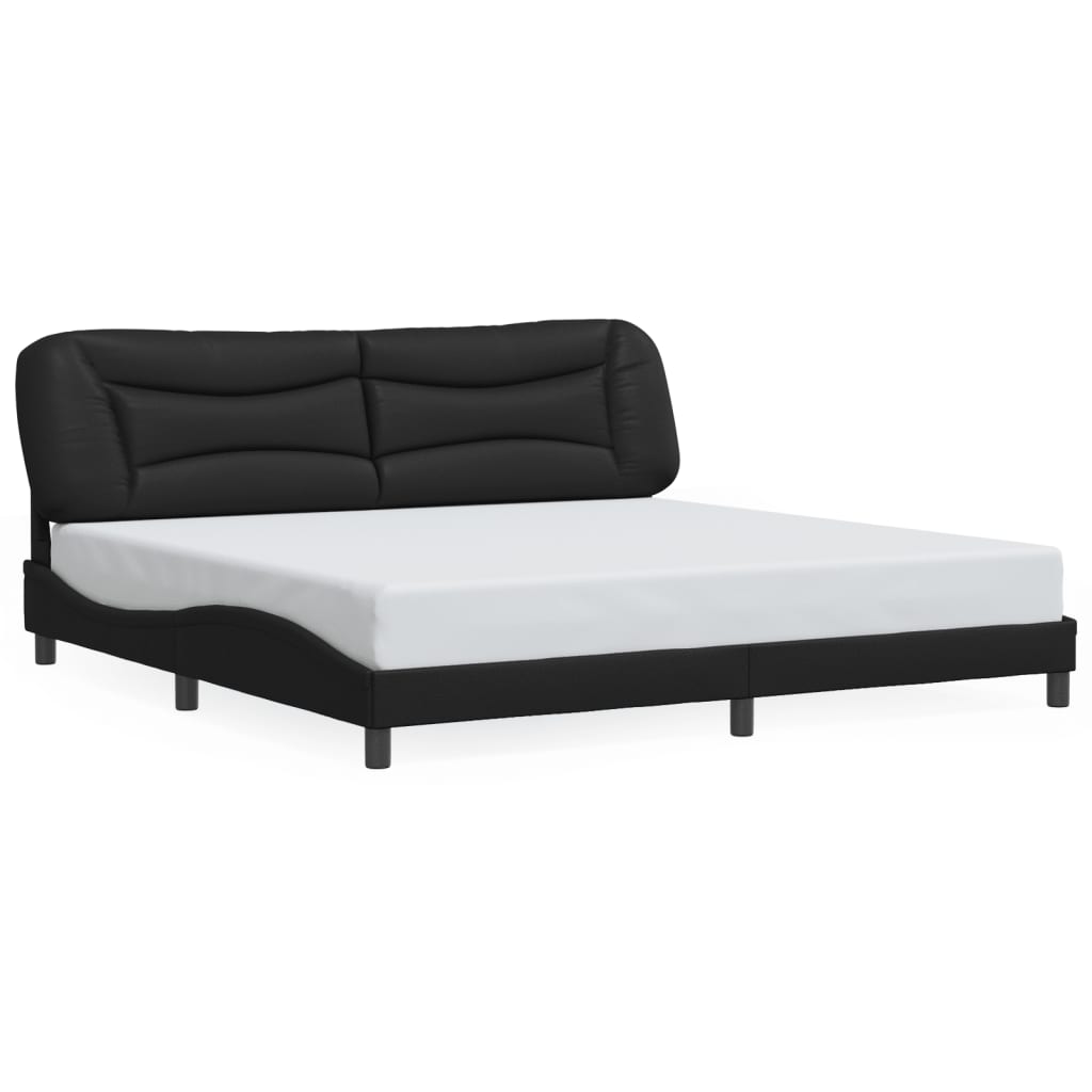 vidaXL Estructura cama con luces LED cuero sintético negro 200x200 cm